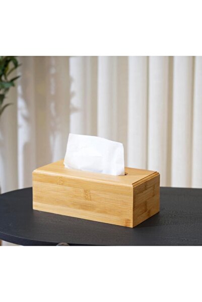cc bin shihon Bamboo wood tissue box, rectangular tissue holder, 23x13 cm
