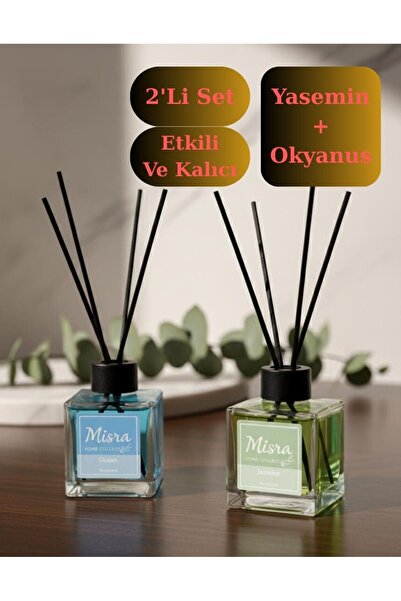 misra home collection 100ML 2'L i Set Yasemin-Okyanus Kokusu Çubuklu Oda Koku...