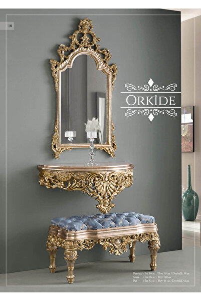 Dekordelisi Antik Avantgarde Luxury Mobilya Poliüretan Dolu Döküm Puflu Altın...