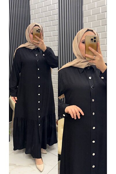 İLGEN TEKSTİL Flawed Long Summer Dress with Flawed Detail