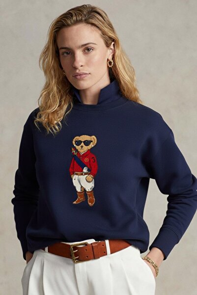 GIA - ART Women's Oversized Sweatshirt Regatta Bear Printed Navy Blue – Crew ...