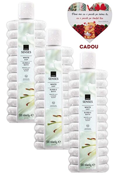 AVON White Lily Bath Foam Set, 3 x 500ml