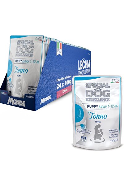 Monge Special Dog Excellence by | Puppy & Junior Wet Food with Tuna Chunkies ...