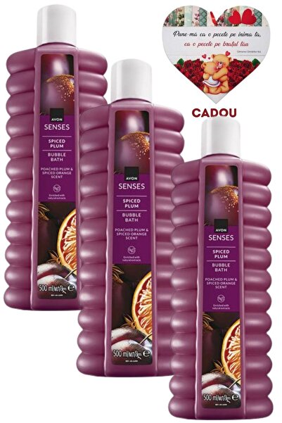 AVON Spiced Plum Bath Foam Set, 3 x 500ml