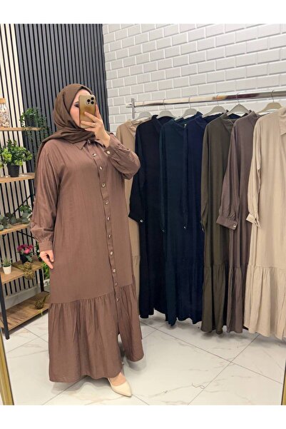 İLGEN TEKSTİL Flawed Long Summer Dress with Flawed Detail