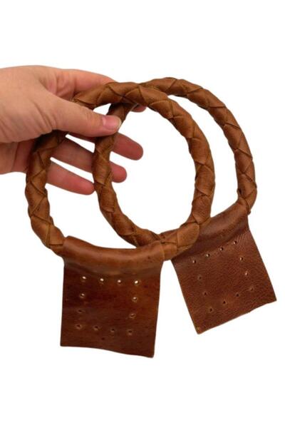 angel çanta aksesuar مقبض حقيبة مزدوج من الجلد الحقيقي بطول 13 سم، موديل نوفا...