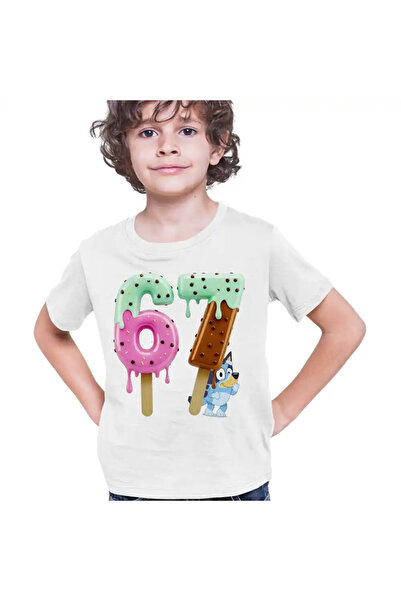 OEM Tricou Copii Baieti Six Seven Inghetata Bluey Creme 67