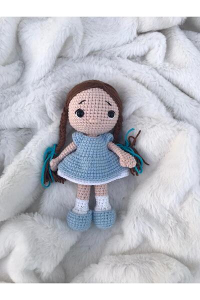 elara knits hand made دمية أميجورومي على شكل طفلة بجهاز تنفس صناعي باللون الأزرق