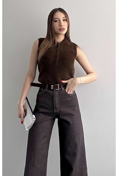 yeditepe fashion Soft Textured Beard Polo Neck Blouse