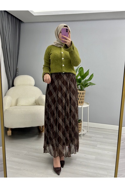 STİLSEN تنورة منقوشة من الشيفون من أستارلي