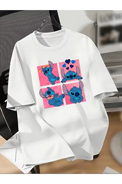 oneagılyazı تي شيرت ستيتش فريم مطبوع