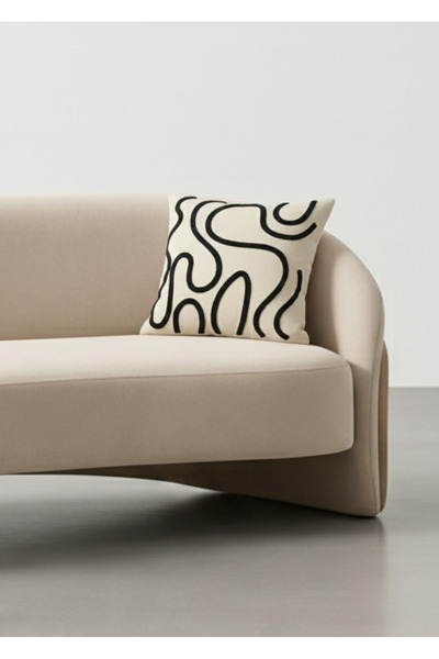 Destiva Home Buldan Handwork Line Detailed Punch Embroidered Olefin Fabric Th...