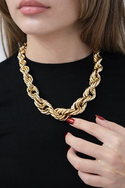 YENGEÇ قلادة سميكة من الفولاذ بسلسلة ملتوية