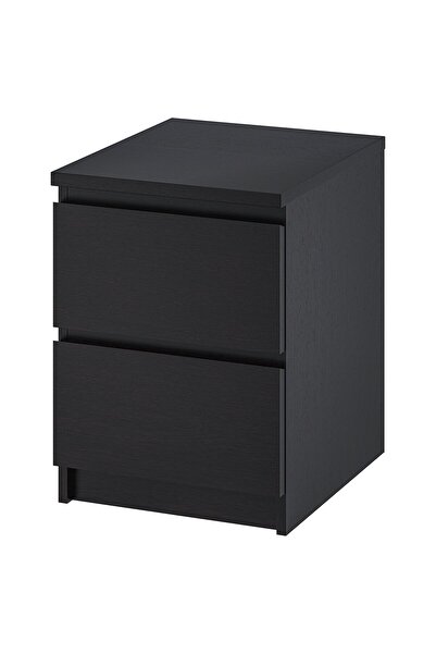 AZOZ MERCHLY Chest of 2 drawers, black-brown, 40 x 55 cm