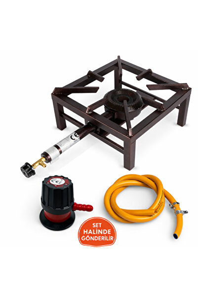 GÜRYAN Sanayi Tipi Volkan Kare Aşçı Ocağı Ve Aygaz Bağlantı Seti Kamp Piknik ...