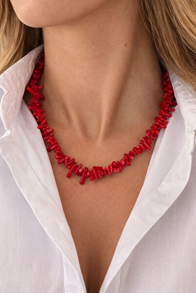 Hi Sisters Rouge Corail – Doğal Mercan Taşlı Kolye