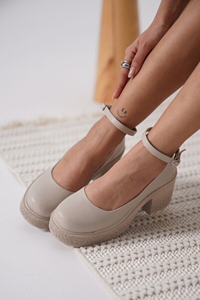 aczagul butik Marla Women's Beige Ankle Helmet Casual Shoes