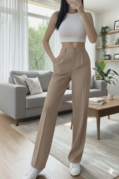 LİMABEL Morena Palazzo Pantolon Oversize Orjinal Kesim (Kumaş) 2026