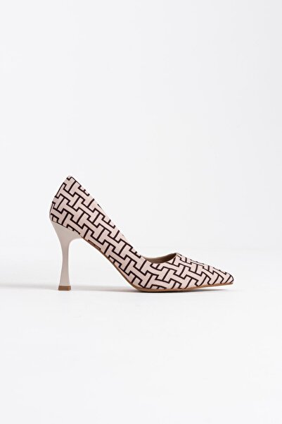 FREEDOM STOREE Kelsey women's beige patterned stiletto