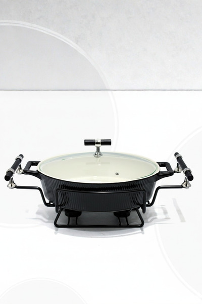 Generic Buffet warmer, round serving dish, 12 cm, with a modern and elegant design.