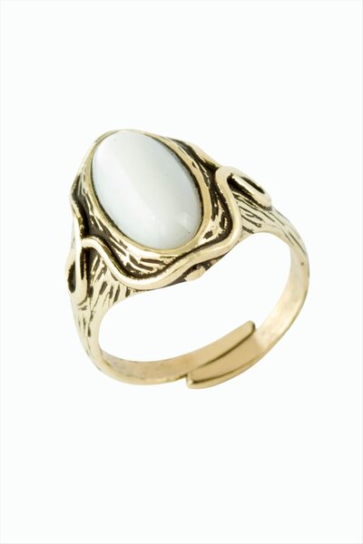 OSENSE خاتم أصلي من الحجر الطبيعي البيضاوي