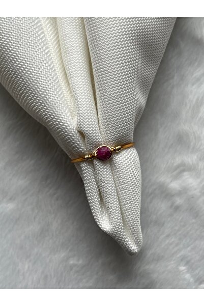 Pel Design Minimal Ruby Stone Adjustable Handmade Wire Ring