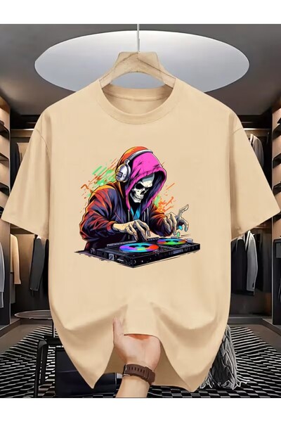 oneagılyazı Crew Neck T-Shirt Short Sleeve Dj Print