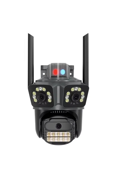 ALKESE 6MP 3 KAMERALI PTZ WIFI KAMERA 4K DIŞ CEPHE ALARMLI KABLOSUZ GÜVENLİK ...