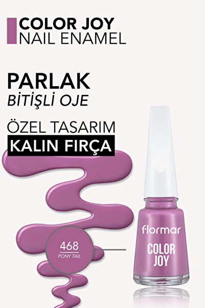Flormar Color Joy Yüksek Pigmentli & Parlak Bitişli Oje - 468 PONY TALE