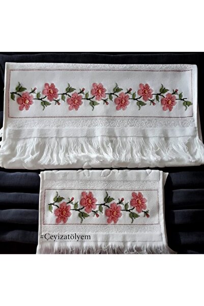 Store El İşlemeli Analı Kızlı 2’li Havlu Takımı