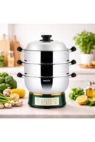 HALEY Πολυλειτουργική ηλεκτρική κατσαρόλα, 2100 W, από ανοξείδωτο ατσάλι υψηλ...