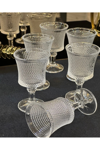 DUD 6 lı Kristal Kahve Yanı Su Bardağı