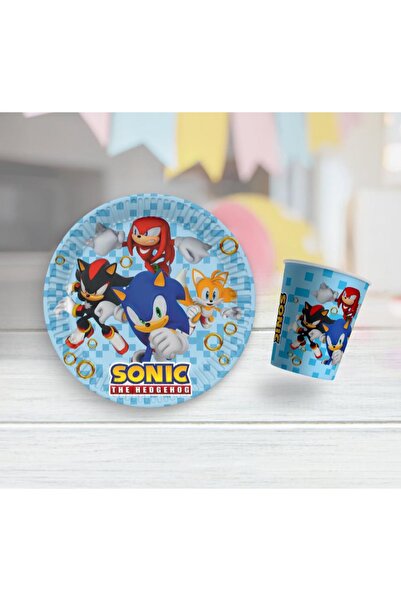 MFM Sonic Themed Plate and Cup Set for 8 People