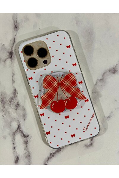 HYPERSOFT Iphone 16 Pro (6.3 inç) Uyumlu Stant Olabilen Popsocketli Desenli S...