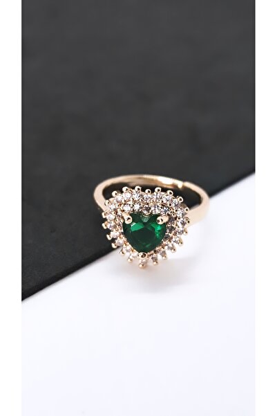 Serenity خاتم مطلي بالفولاذ على شكل قلب مرصع بحجر الزركون