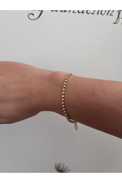 shop Stainless Steel Gold Mini Dorica Stone Shiny Bell Detail Non-Tarnishing Bracelet