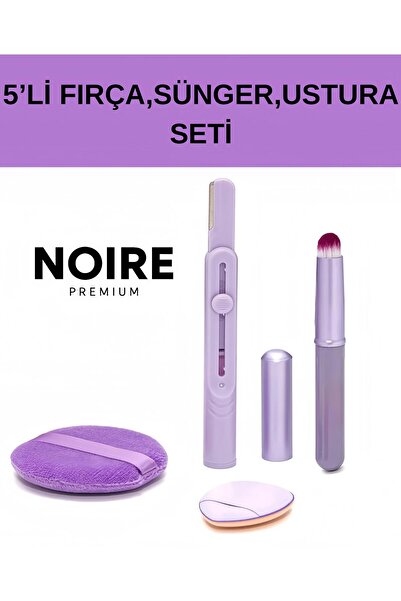 NOIRE PREMIUM 5 Li Makyaj Sünger Seti Ustura Mor