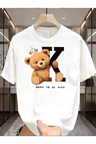 oneagılyazı Fashion Casual Trend Street Style Graphic T-Shirt, Brown Bear Wea...