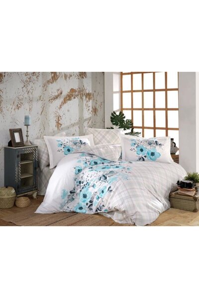 MarDyHome Kingsize Poplin Duvet Cover Belinda Blue