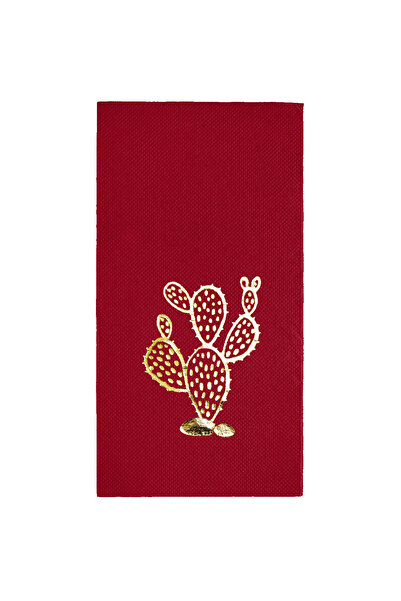 Story 40X40 cm Gold Foil Cactus Patterned Pack of 16 Burgundy Colored Paper N...