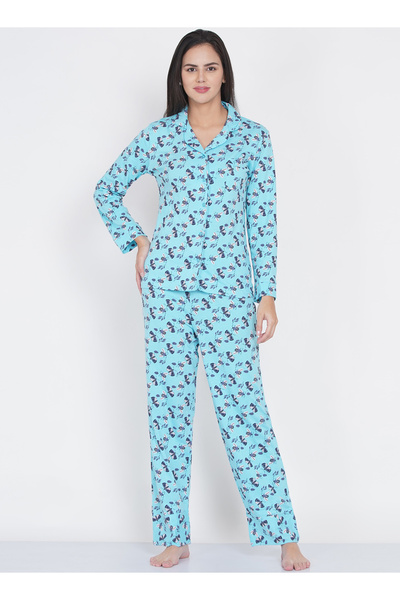 LAUREN SMITH Women's Pajama Set Full Sleeve Top with pants 2 Piece Sleepwear ...