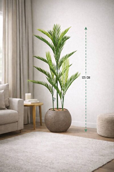 CENTRHOME Areca tree with three branches, 125 cm long, in a round pot