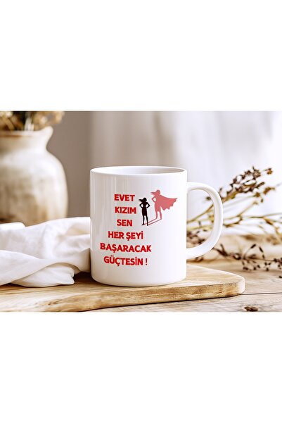 Beramussa كوب مكتوب عليه: 'نعم يا ابنتي، ستتغلب على كل شيء، أنت قوية' - هدية ...