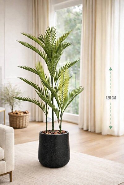CENTRHOME Artificial areca tree with three branches, 120 cm long
