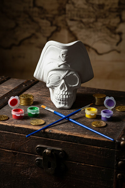 adanaçiçekliatölye KURU KAFA KORSAN HEYKEL BOYAMA SETİ YETİŞKİNLER VE ÇOCUKLA...