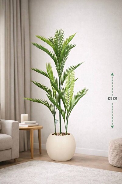 CENTRHOME Areca tree with three branches, 125 cm long, in a round pot