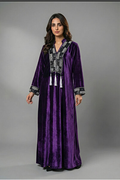 Rokon Dana جلابيه مخمل فخمه بتصميم شك