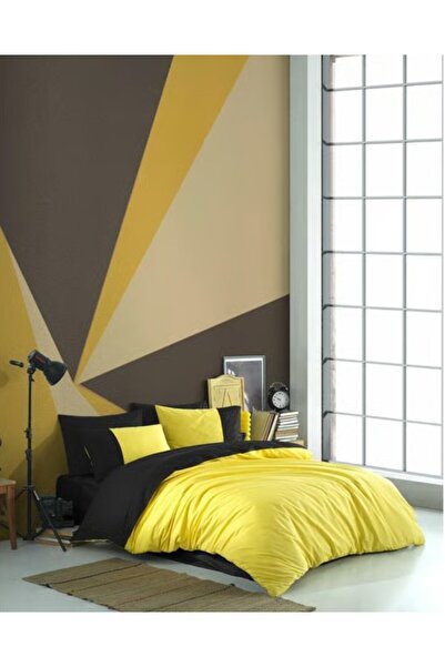 MarDyHome Kingsize Poplin Duvet Cover Diamond Yellow Black