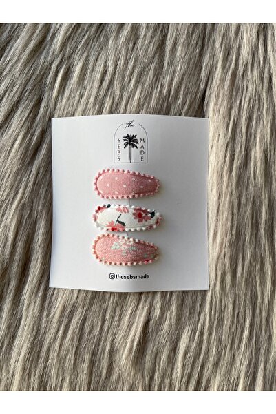 SEBSMADE Baby Mini Puantiye Çiçek Pembe Bebek Klips Toka Set