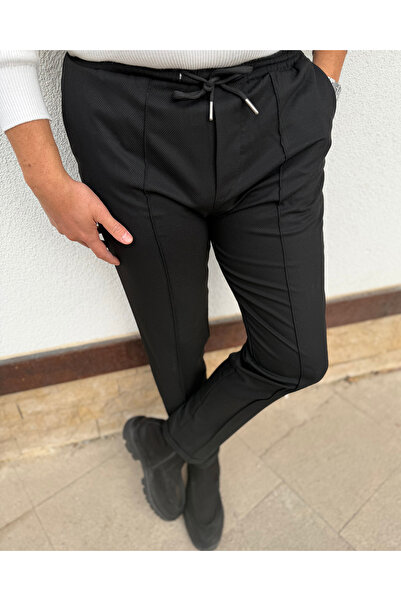 Avni Ceylan Diogonel Patterned Premium Slim Fit Men's Trousers